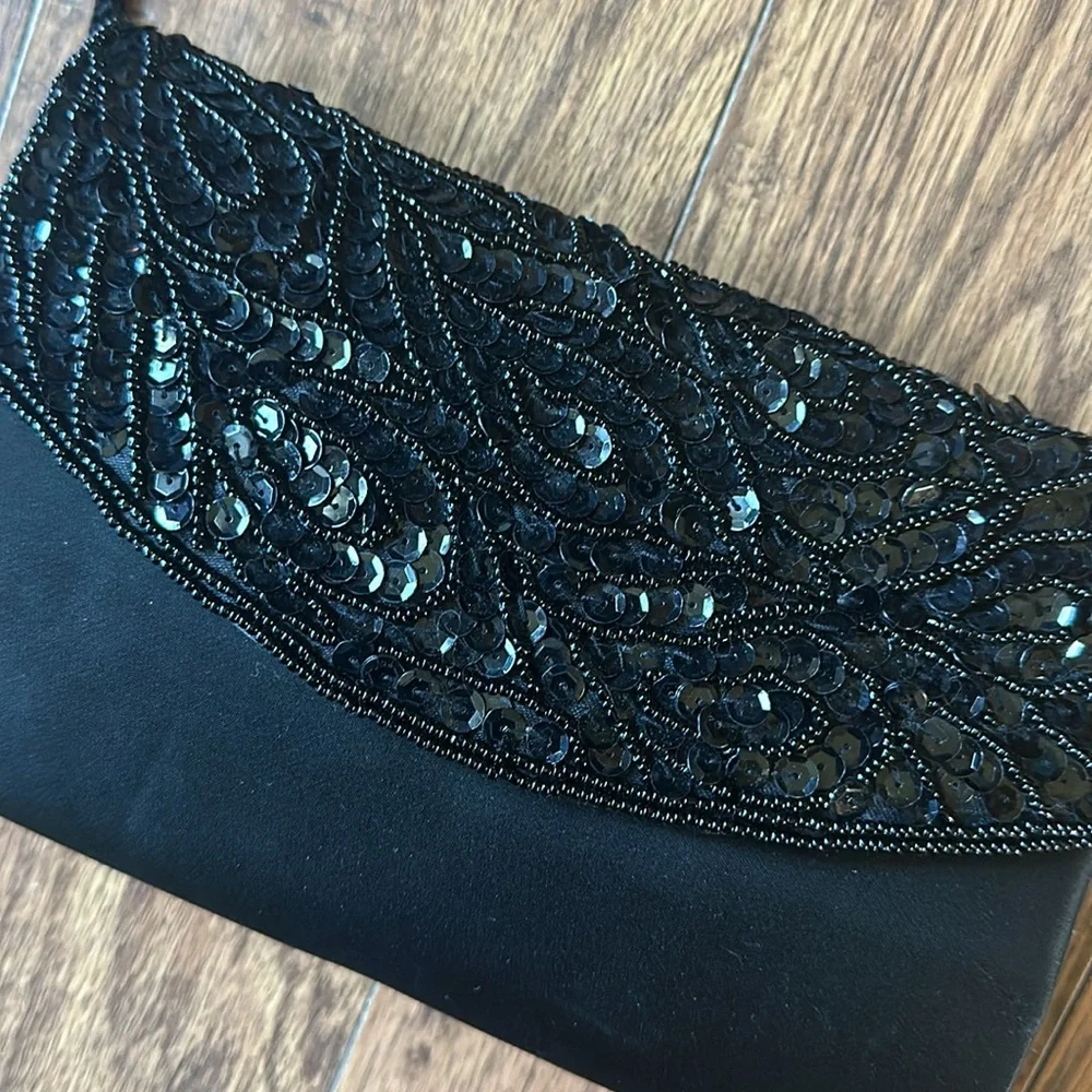 Vintage hard case sequin beaded purse crossbody shoulder bag small swinger 40s - Picture 2 of 10